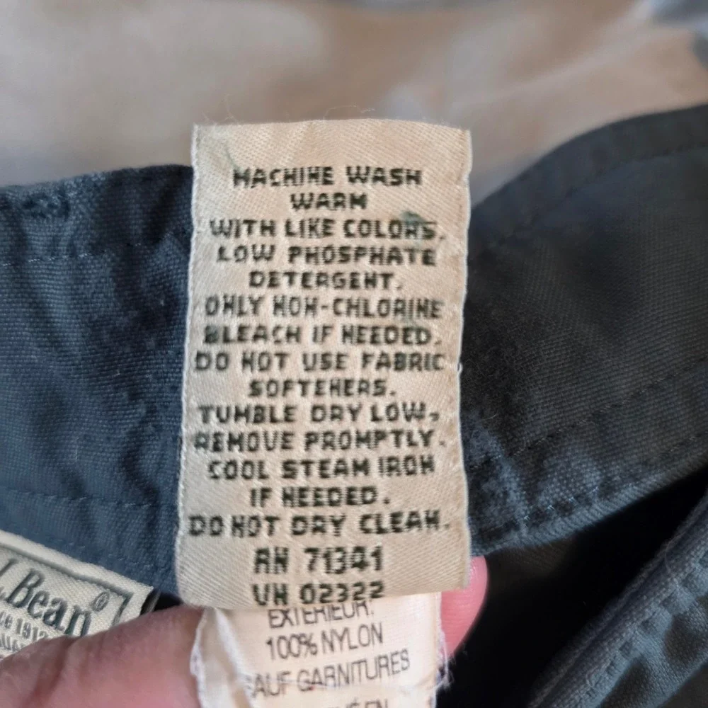 LL Bean Mens Cargo‎ Hiking Shorts Blue Nylon Quick Dry Utility Size L Regular